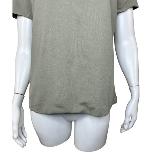 Talbots Large Petite Womens Light Olive Green Short Sleeve Stretch Top NWT - Picture 12 of 12